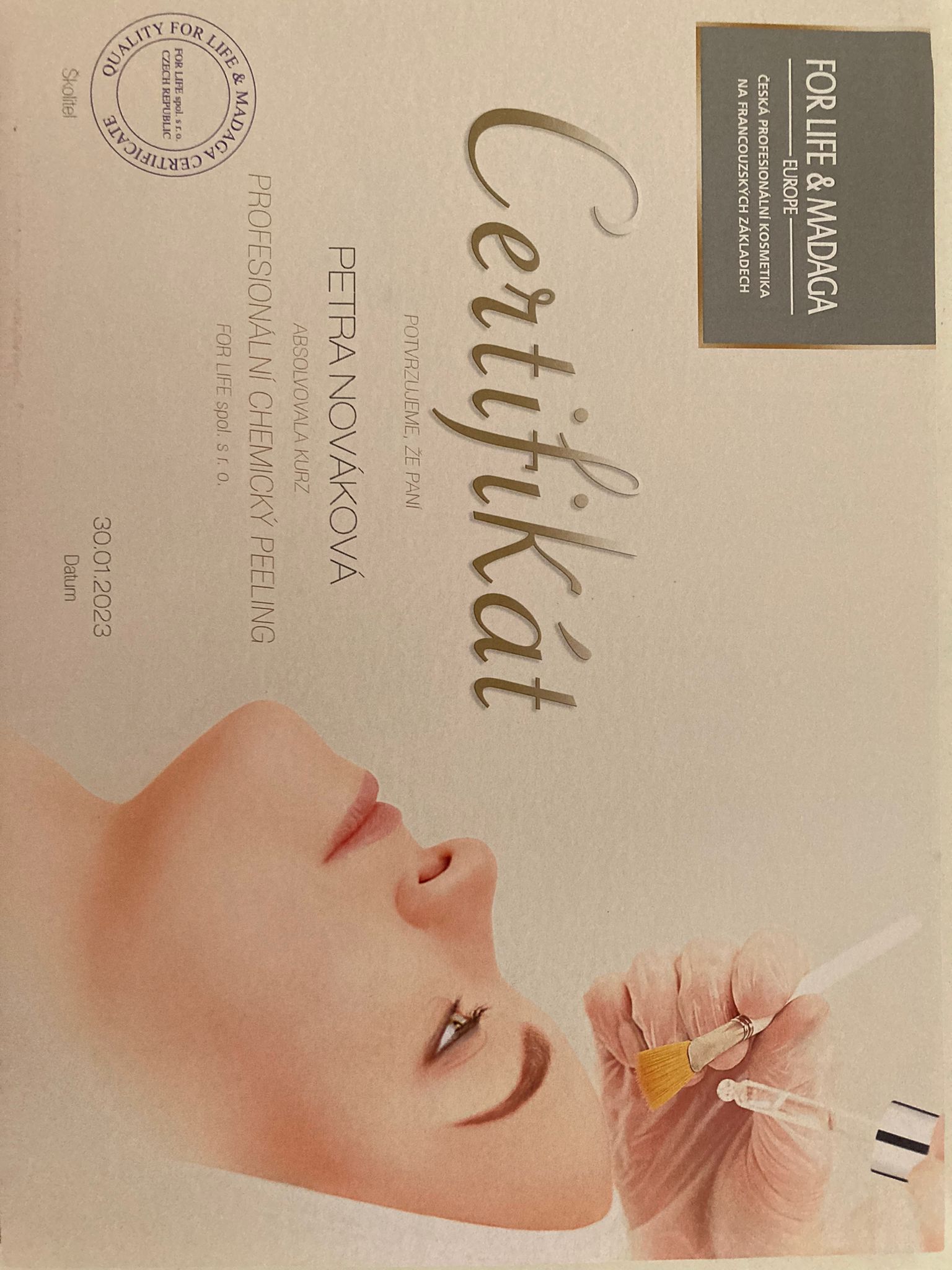 Certifikát 1