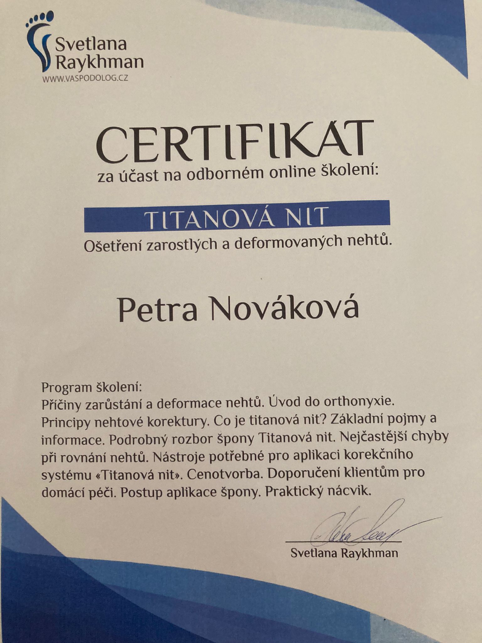 Certifikát 2
